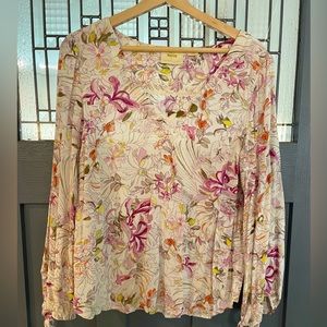 Maeve Anthropologie Floral Blouse, Small (S), long sleeve blouse